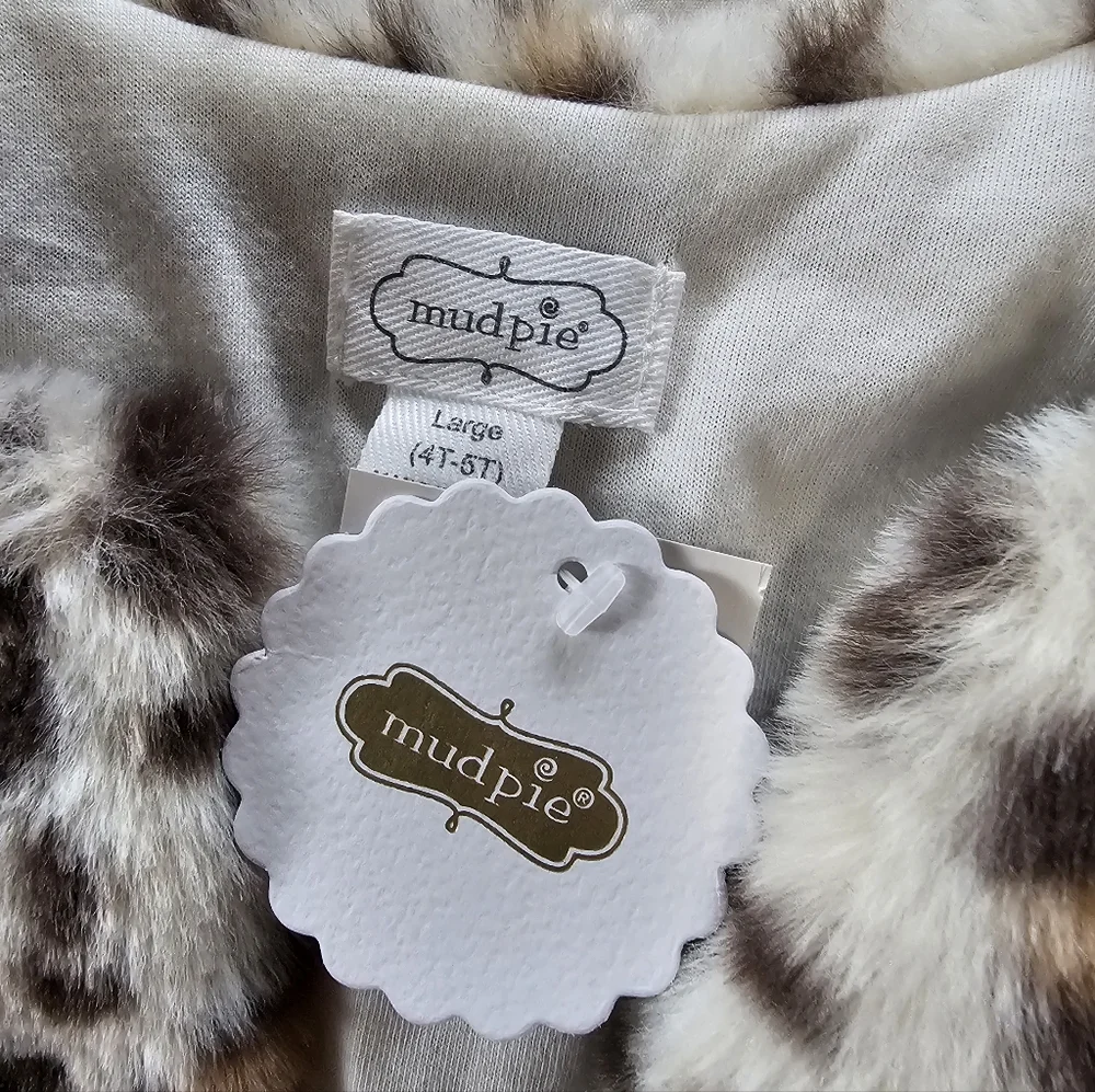Mud Pie leopard Vest NWT, Red Sweater Campure NWT Denim Vest Girls 4t Bundle Lot